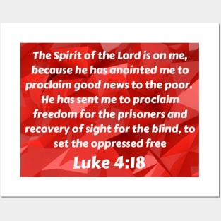 Bible Verse Luke 4:18 Posters and Art